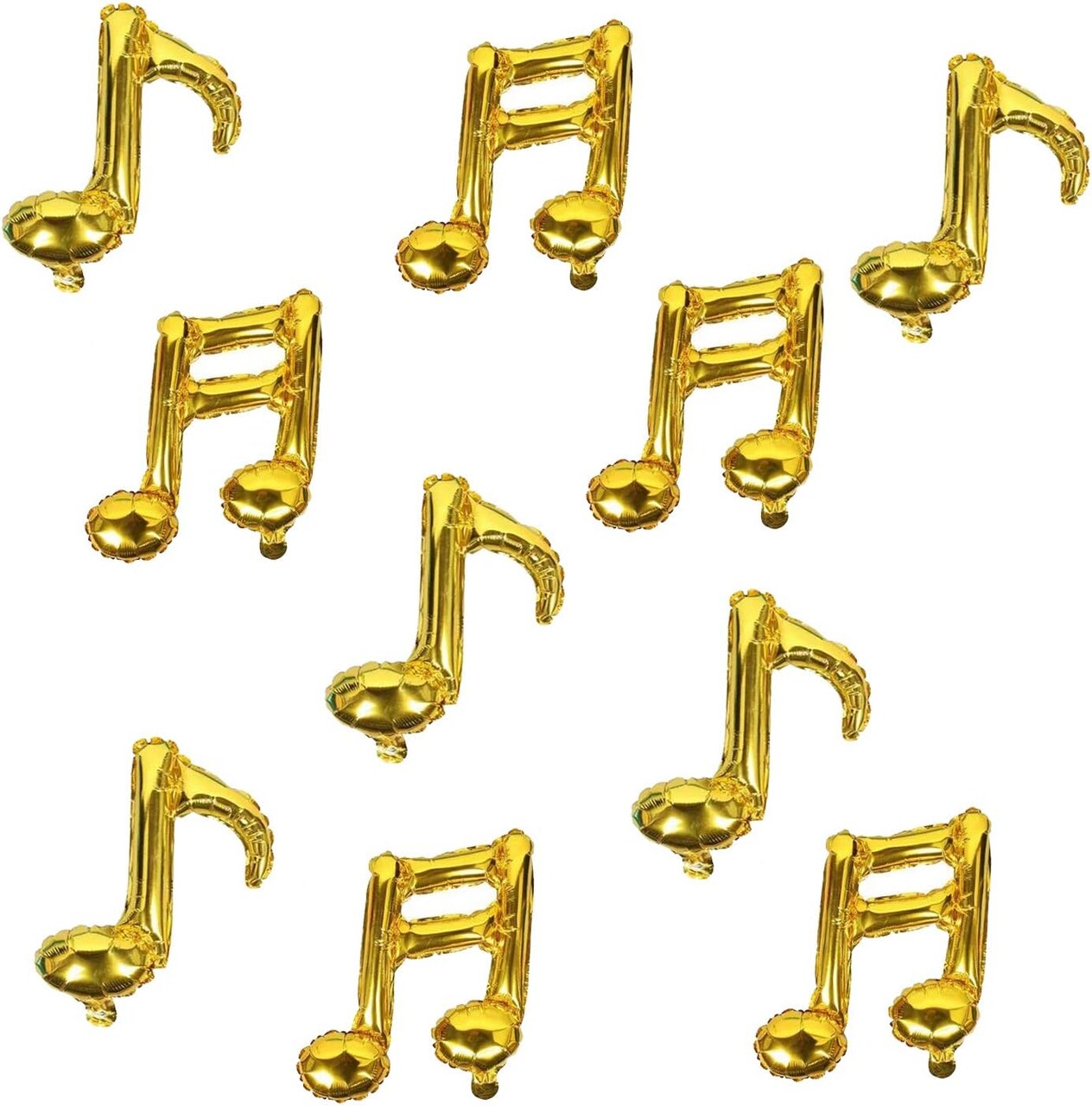 10 Pcs Gold Music Note Balloons – Foil Mylar Balloons for Birthday, Baby Shower, Music-Themed Party Decorations (Gold)
